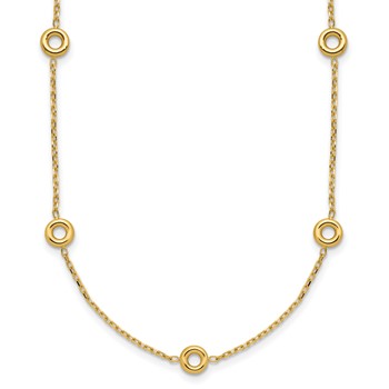 Leslie's 14K Polished Circle Station w/2in Ext. Necklace