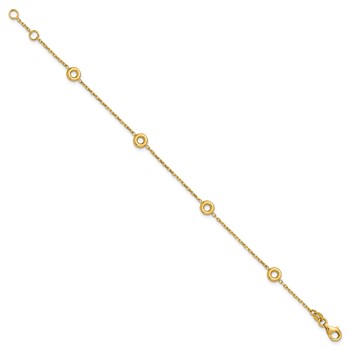 Leslie's 14K Polished Circle Station w/.5in Ext. Bracelet — alternate view