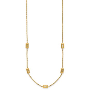 Leslie's 14K Polished Rectangle Station w/2in Ext. Necklace — alternate view
