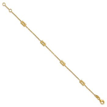 Leslie's 14K Polished Rectangle Station w/.5in Ext. Bracelet — alternate view