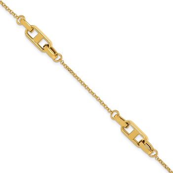 Leslie's 14K Polished Fancy Link w/1in ext. Bracelet