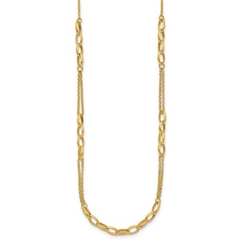 Leslie's 14K Polished Fancy Oval Link Necklace — alternate view