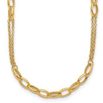 Leslie's 14K Polished Fancy Oval Link Necklace