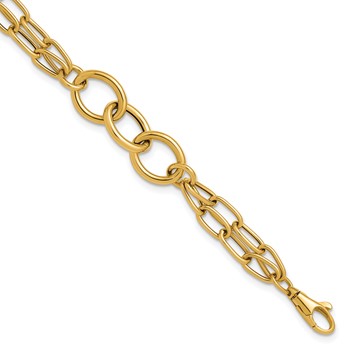 Leslie's 14K Polished Fancy 2-strand Link Bracelet