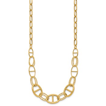 Leslie's 14K Polished and Diamond cut Fancy Link Necklace — alternate view