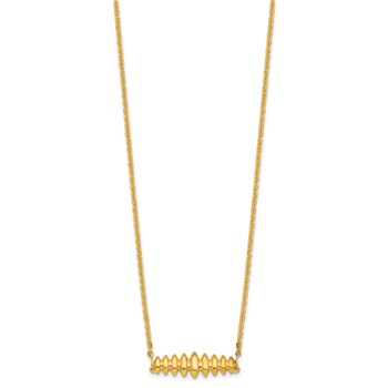 Leslie's 14K Polished Grooved Bar w/1in ext. Necklace — alternate view