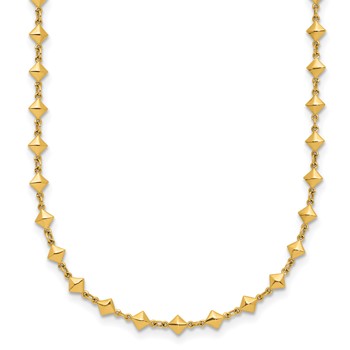 Leslie's 14K Polished Geometric Fancy with 2 in ext. Necklace