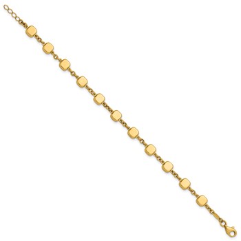 Leslie's 14K Polished Geometric Square with .5 in ext. Bracelet — alternate view