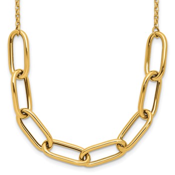 Leslie's 14K Polished Fancy Link with 1in ext. Necklace