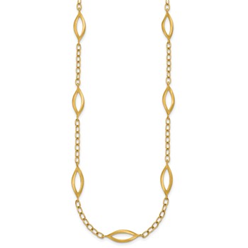 Leslie's 14K Polished and Brushed Solid Fancy Link Necklace — alternate view