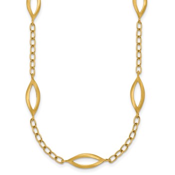 Leslie's 14K Polished and Brushed Solid Fancy Link Necklace