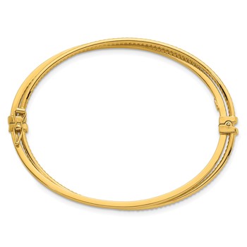 Leslie's 14K Polished and Textured Hinged Bangle — alternate view