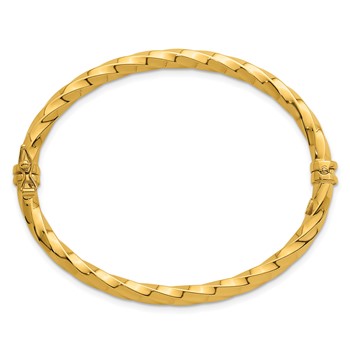 Leslie's 14K Polished and Twisted Hinged Bangle — alternate view