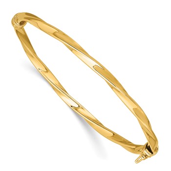 Leslie's 14K Polished Twisted Hinged Bangle