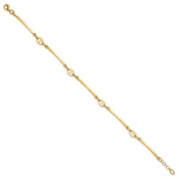 Leslie's 14K Polished Bar Link w/ .5in Ext. Bracelet — alternate view