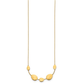 Leslie's 14K Polished Fancy Oval Station with 2in ext. Necklace — alternate view