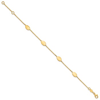 Leslie's 14K Polished Fancy Oval Station with 1in ext. Bracelet — alternate view