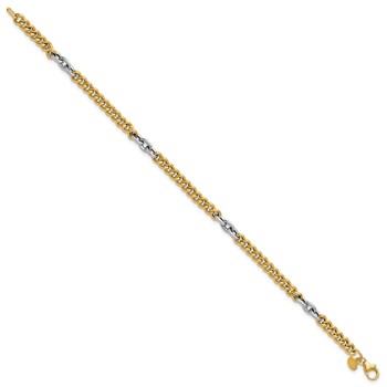 Leslie's 14K Two-tone Polished Link Bracelet — alternate view