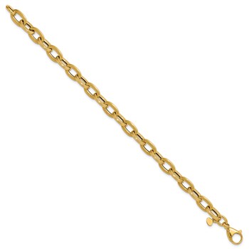 Leslie's 14K Polished and Textured Fancy Link Bracelet