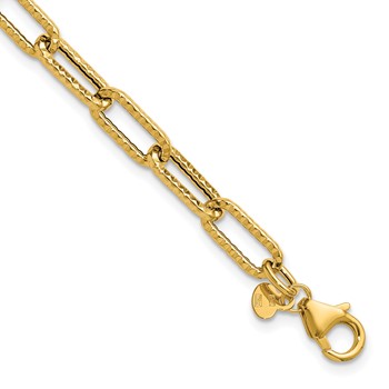 Leslie's 14K Polished and Textured Fancy Link Bracelet