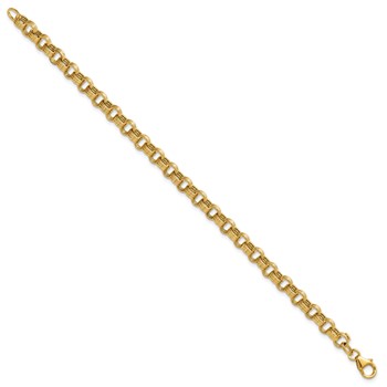 Leslie's 14K Polished and Textured Circle Link Bracelet — alternate view