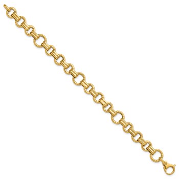Leslie's 14K Polished and Twisted Circle Link Bracelet — alternate view