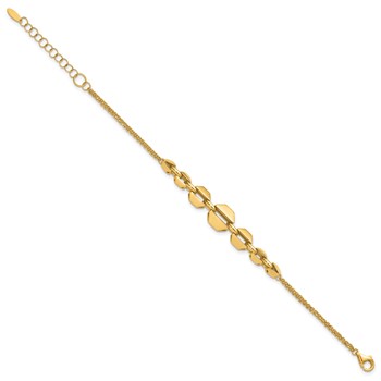 Leslie's 14K Polished  2-Strand Geometric Link with 1in ext. Bracelet — alternate view