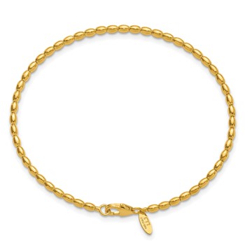 Leslie's 14K Polished Beaded Flexible Bangle — alternate view