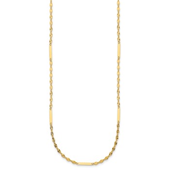 Leslie's 14K Polished and Diamond-cut Link and Bar Fancy Necklace — alternate view