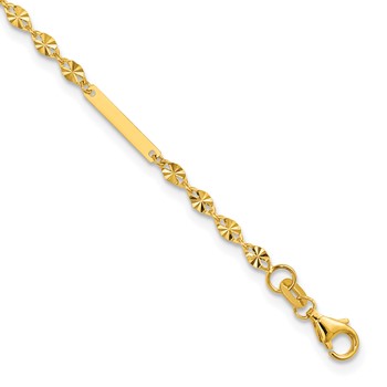 Leslie's 14K Polished and Diamond-cut Link and Bar Fancy Bracelet