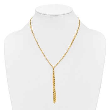 Leslie's 14K Polished Mirror Link Y Drop Necklace — alternate view