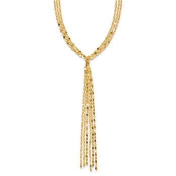 Leslie's 14K Polished Mirror Link Y Drop Necklace