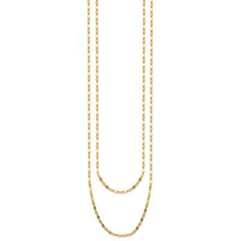 Leslie's 14K Polished Fancy 2-Strand Mirror Link Necklace — alternate view