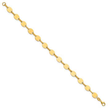 Leslie's 14K Polished Oval Disc Link Bracelet — alternate view