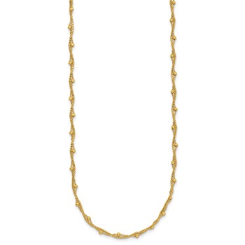 Leslie's 14K Polished and Textured Twisted Beaded Necklace — alternate view