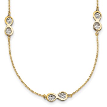 Leslie's 14K Polished w/White Rhodium D/C Infinity Station Necklace