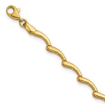 Leslie's 14K Polished Fancy Wave Link Bracelet