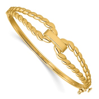 Leslie's 14K Polished Fancy Hinged Bangle