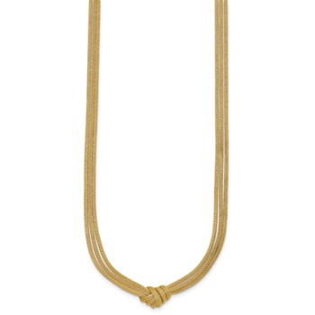 Leslie's 14K Polished and Textured Knot  w/2in. ext. Necklace — alternate view