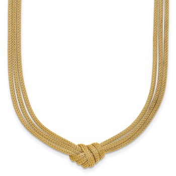 Leslie's 14K Polished and Textured Knot  w/2in. ext. Necklace