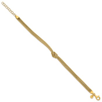 Leslie's 14K Polished and Textured Knot w/1in ext. Bracelet — alternate view