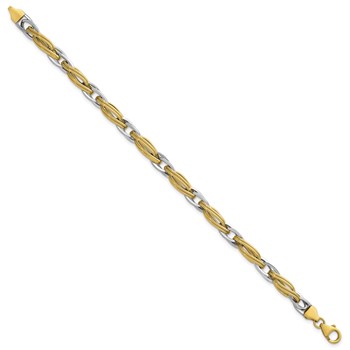 Leslie's 14K Two-tone Polished Fancy Link Bracelet — alternate view