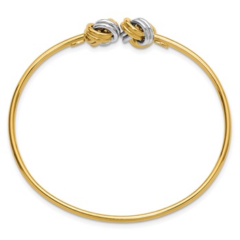 Leslie's 14K with Rhodium Polished Love Knot Flexible Cuff Bangle — alternate view