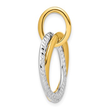 Leslie's 14K w/ White Rhodium Polished and D/C Double Circle Pendant — alternate view