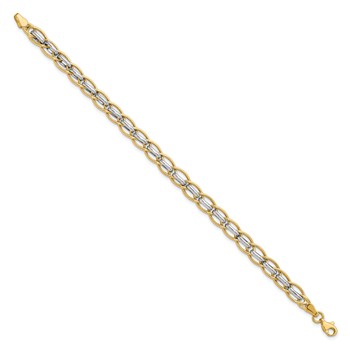 Leslie's 14K Two-tone Polished Fancy Link Bracelet — alternate view