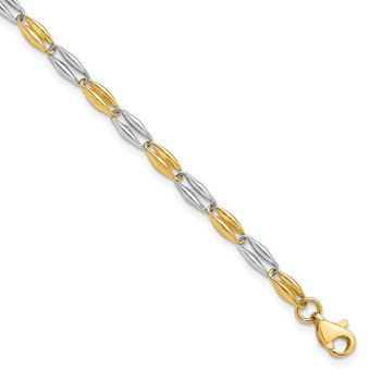 Leslie's 14K Two-tone Polished Fancy Link Bracelet