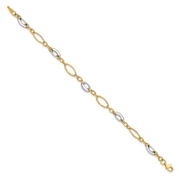 Leslie's 14K Two-tone Polished Fancy Link Bracelet — alternate view