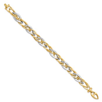 Leslie's 14K Two-tone Polished Fancy Link Bracelet — alternate view