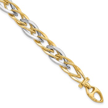 Leslie's 14K Two-tone Polished Fancy Link Bracelet