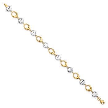 Leslie's 14K Two-tone Polished Link Bracelet — alternate view